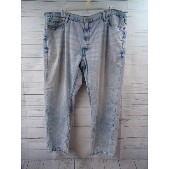 Levi Strauss Signature S47 Relaxed Straight Leg Denim Blue Jeans Sz 44 x 30 - Picture 1 of 9
